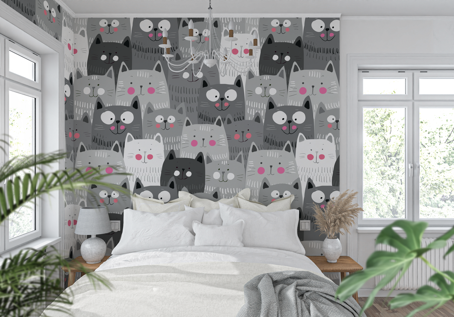 Mural Gatos en la Pared