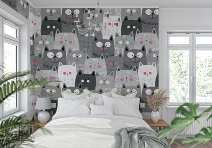 Mural Gatos en la Pared