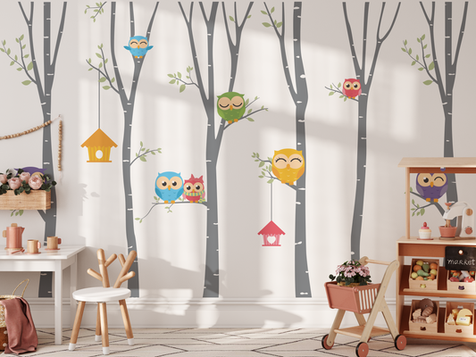 Mural Happy Owls