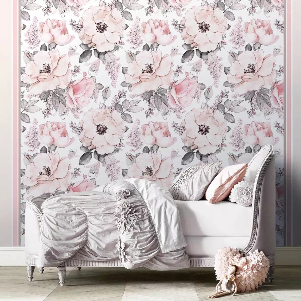 Mural Flores Rosa Pálido