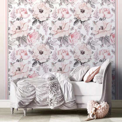 Mural Flores Rosa Pálido